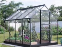 Växthus 5m² - Härdat glas - Svart - Fristående växthus