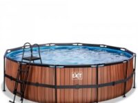 Pool ø488x122cm med filterpump - Brun