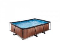 Pool 220x150x65cm med filterpump - Brun