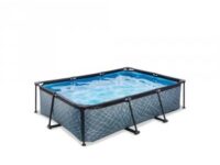 Pool 220x150x65cm med filterpump - Grå